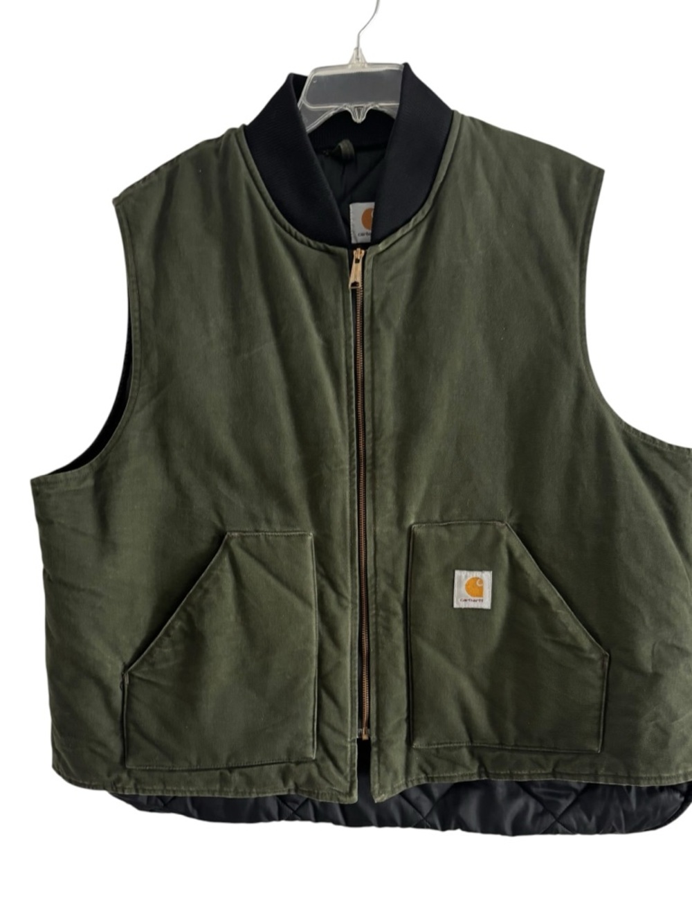 Carhartt Vtg dark green 3xlg men’s nylon insulated vest. VQ184 “1194” date - Picture 5 of 10